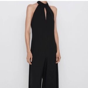 Zara Black Halter Jumpsuit for Size Small